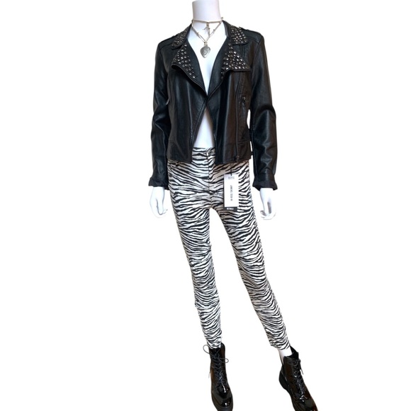 Zara zebra high rise skinny jeans, NWT, 4 - Picture 1 of 14
